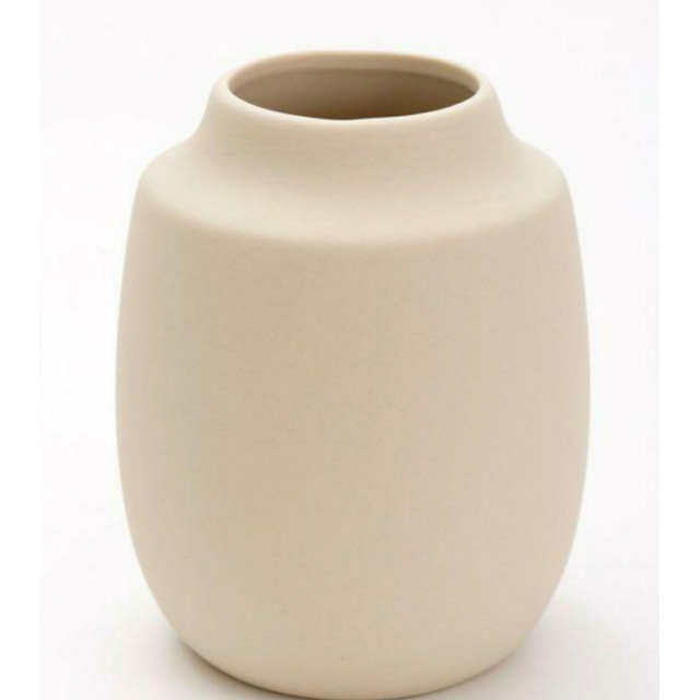 3COINS　陶器フラワーベース小丸　ベージュ（アイボリー）スリーコインズ　花瓶　インテリア小物