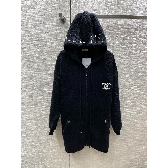 新規購入 celine - CELINE シャーリング ジップアップフーディー