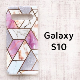 Galaxy S10 ホワイト 大理石柄 クリア ソフトケース カバー(モバイルケース/カバー)