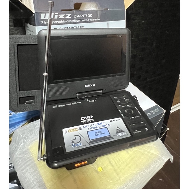 送料込み、未使用品、FMラジオ機能付き7インチ  DVDプレーヤー スマホ/家電/カメラのテレビ/映像機器(DVDプレーヤー)の商品写真