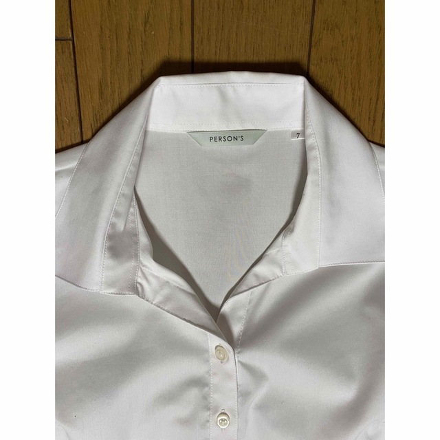 スーツシャツ 半袖 ホワイト 7号 レディースのトップス(シャツ/ブラウス(半袖/袖なし))の商品写真