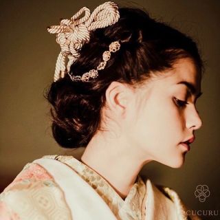 tegara  ヘッドドレス　【組紐飾りと金細工】　結婚式　和装　成人式　七五三(ヘッドドレス/ドレス)