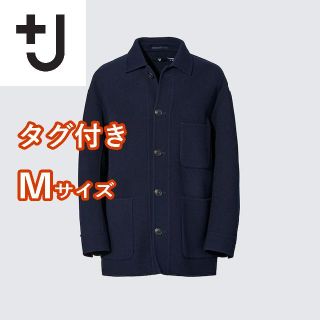 ユニクロ(UNIQLO)の【+J】 ウールブレンドオーバーサイズシャツジャケット / Mサイズ　ネイビー(その他)