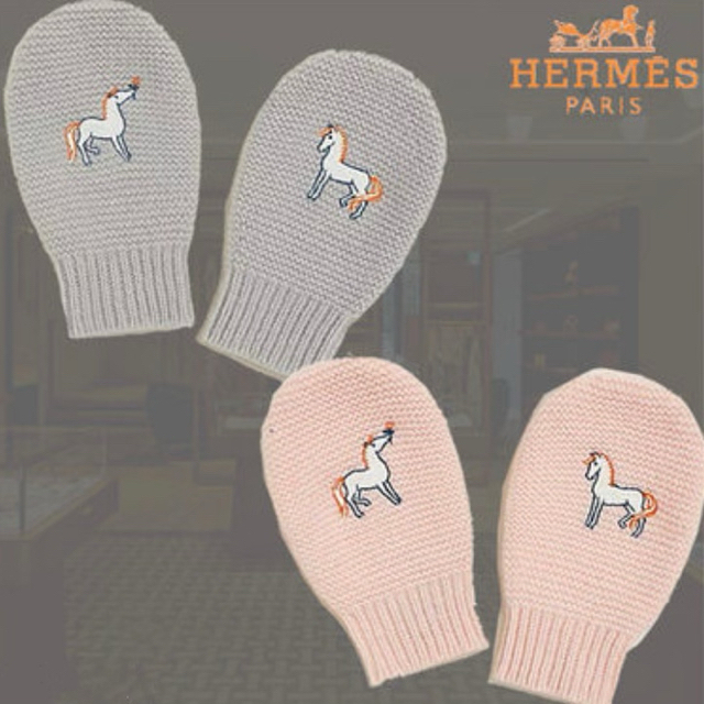 HERMES ミトン　カシミアベビー