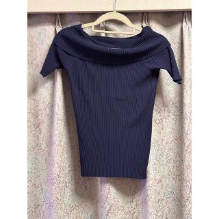 マックスマーラ(Max Mara)の美品♡ MAXMARA マックスマーラ 紺 オフショルダー トップス ネイビー(カットソー(半袖/袖なし))