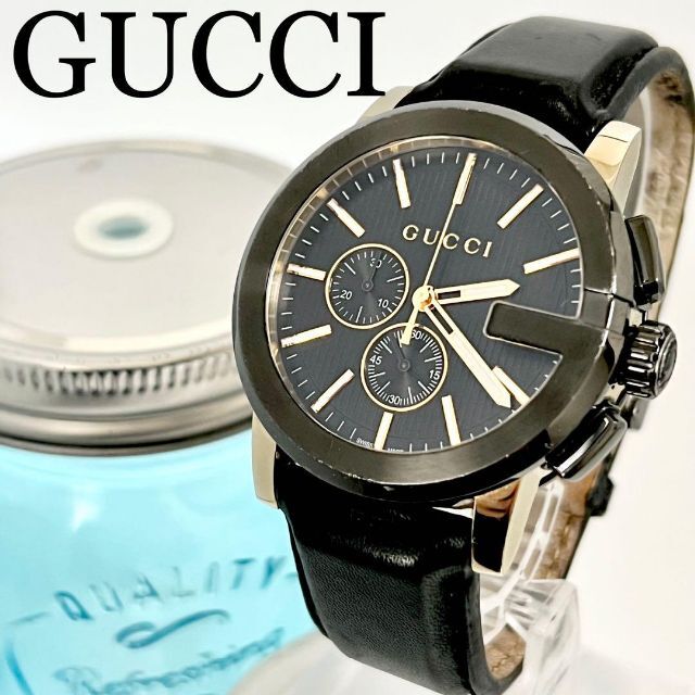 Gucci - 347 GUCCI グッチ時計　Gクロノ　メンズ腕時計　クロノグラフ　箱付き