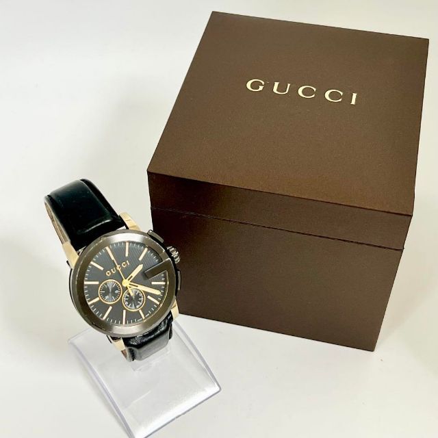 Gucci(グッチ)の347 GUCCI グッチ時計　Gクロノ　メンズ腕時計　クロノグラフ　箱付き メンズの時計(腕時計(アナログ))の商品写真