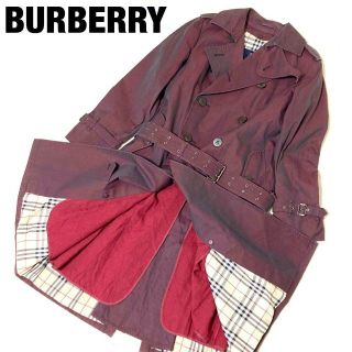 バーバリー(BURBERRY)のバーバリー　トレンチコート　ワインレッド　美品　ベルト　ライナー　ノバチェック(トレンチコート)