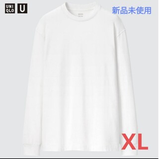 ユニクロ(UNIQLO)のUNIQLO　ユニクロ　ヒートテックコットンクルーネックT　ホワイト　白　XL(Tシャツ/カットソー(七分/長袖))