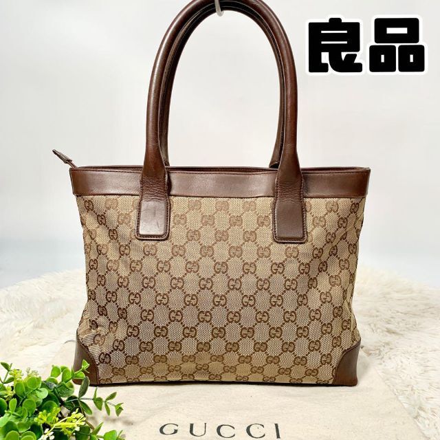良品】GUCCI グッチ トートバッグ GGキャンバス レザー ブラウン 公式