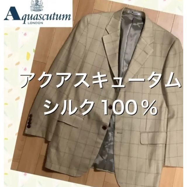 極美品!アクアスキュータム Aquascutum ツイード ジャケット M 8-