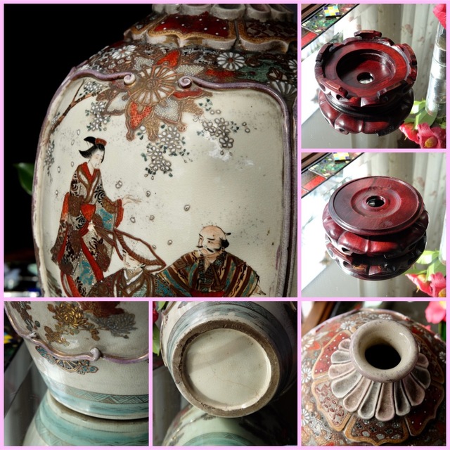 春先取りの 九谷薩摩超絶献上手里帰り品 美女&武将&菊&四十雀図 菊の 春先取りの 九谷薩摩超絶献上手里帰り品 美女&武将&菊&四十雀図 菊の