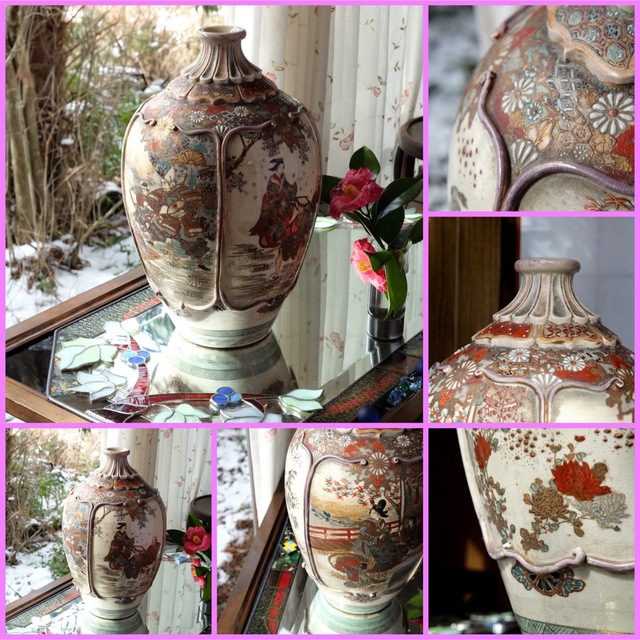 春先取りの 九谷薩摩超絶献上手里帰り品 美女&武将&菊&四十雀図 菊の 春先取りの 九谷薩摩超絶献上手里帰り品 美女&武将&菊&四十雀図 菊の
