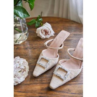 ハーリップトゥ(Her lip to)のHer lip to Linen Blend Crystal Mules(ミュール)