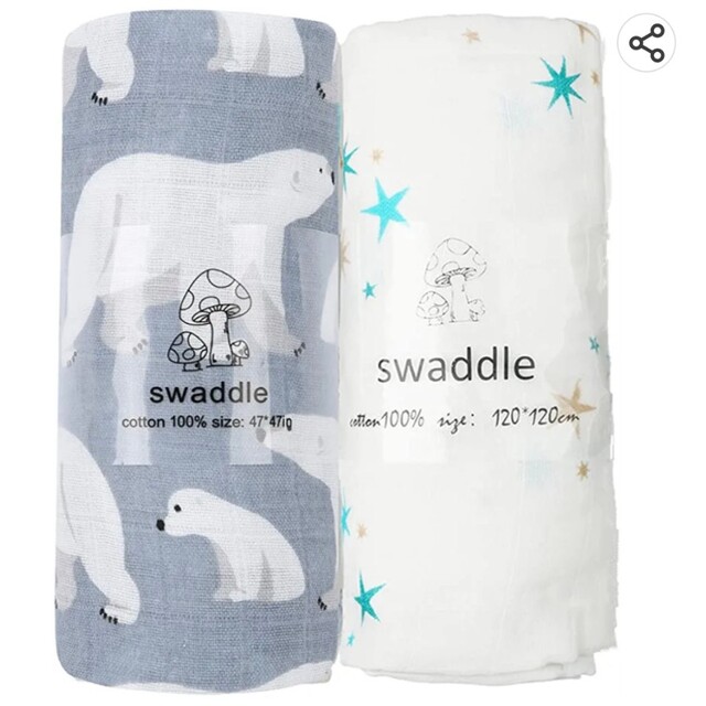 Swaddle Me(スワドルミー)の【hana様専用】スワドルガーゼおくるみ120x120cm キッズ/ベビー/マタニティの寝具/家具(タオルケット)の商品写真