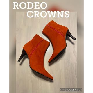 ロデオクラウンズ(RODEO CROWNS)の新品 ロデオクラウンズ スウェード ショートブーツ ブーティ ピンヒール お洒落(ブーツ)