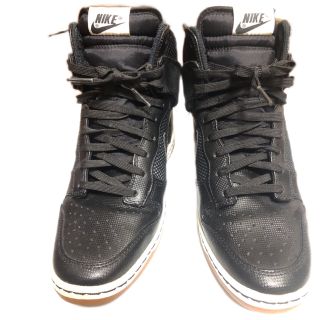 ナイキ(NIKE)のNIKE DUNK インヒールスニーカー  <ブラック×ホワイト>(スニーカー)