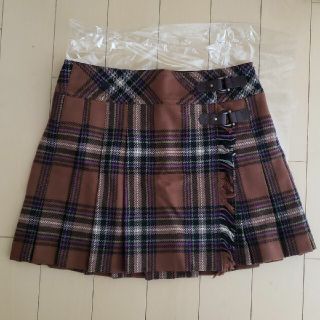 バーバリーブルーレーベル(BURBERRY BLUE LABEL)のバックル付きチェックミニ(ミニスカート)