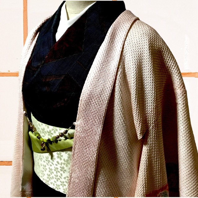 ☆大島紬と長羽織セット　レトロ　未使用品/躾つき