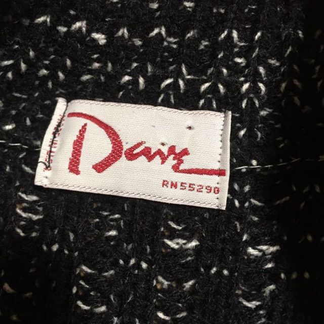 90s USA製 Dany ACRYILC KNIT セーター 総柄 黒 白