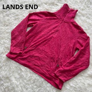 ランズエンド(LANDS’END)のLANDS END ランズエンド　ピンク　XL タートルネック　ハーフジップ(ニット/セーター)