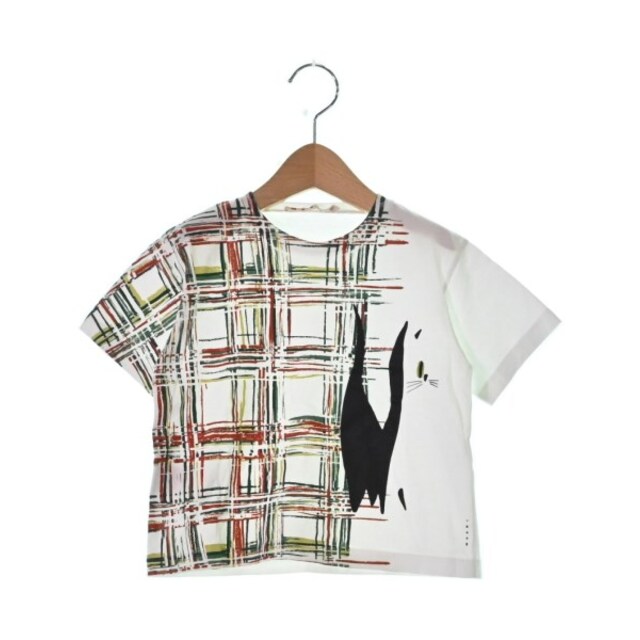 Marni(マルニ)のMARNI マルニ Tシャツ・カットソー 100 白x緑x茶等(総柄) 【古着】【中古】 キッズ/ベビー/マタニティのキッズ服女の子用(90cm~)(Tシャツ/カットソー)の商品写真