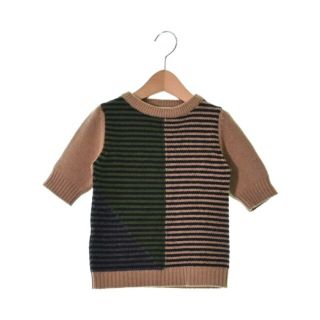 マルニ(Marni)のMARNI マルニ ニット 100 ベージュx紺xグレー(ボーダー) 【古着】【中古】(ニット)