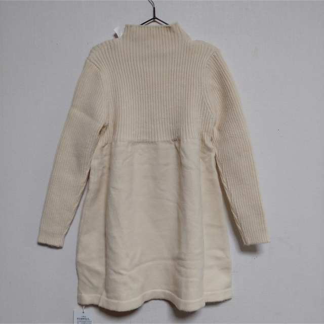 【ラスト1点！SALE！】ハイネック ニットワンピース ホワイト キッズ/ベビー/マタニティのキッズ服女の子用(90cm~)(ワンピース)の商品写真