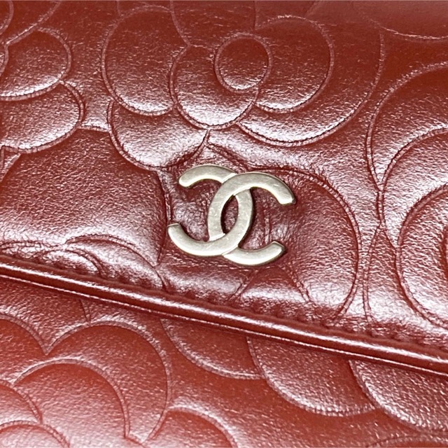 CHANEL(シャネル)の専用 シャネル 長財布 カメリア ラムスキン レッド フラップ レディースのファッション小物(財布)の商品写真