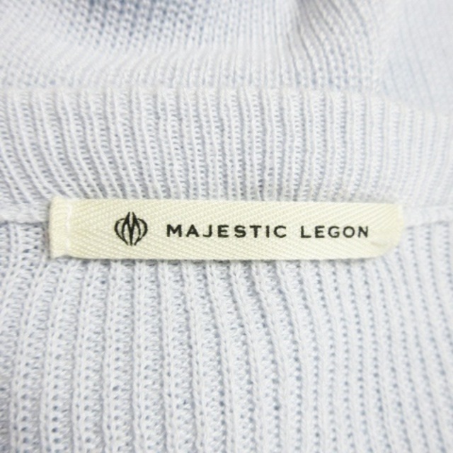 MAJESTIC LEGON(マジェスティックレゴン)のマジェスティックレゴン カーディガン ニット Vネック 七分袖 M 水色 レディースのトップス(カーディガン)の商品写真