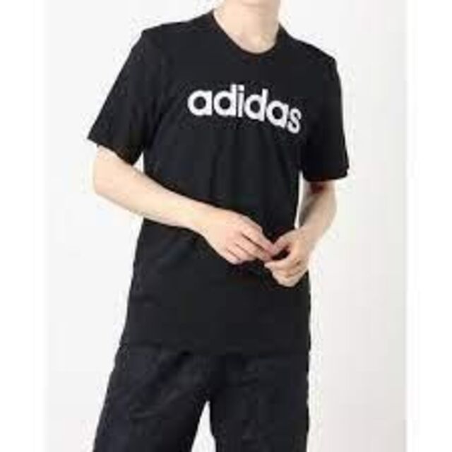 adidas(アディダス)のアディダス★Tシャツ　2枚セット　新品　Mサイズ　ブラック　リニアロゴ　半袖 メンズのトップス(Tシャツ/カットソー(半袖/袖なし))の商品写真