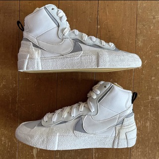 ナイキ(NIKE)のsacai×NIKE BLAZER MID WHITE / WOLF GREY(スニーカー)