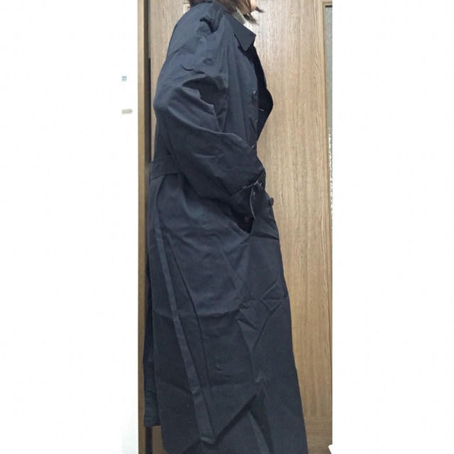 トレンチコート　コート　アウター　黒　ロングコート　オーバーサイズ