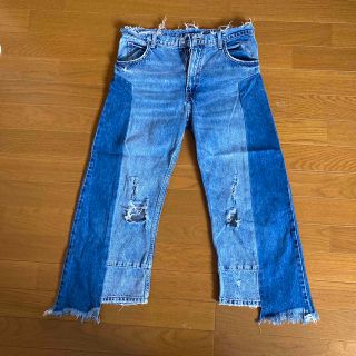 ザラ(ZARA)のZARA TRF 再構築デニム　カットオフ　ダメージ(デニム/ジーンズ)