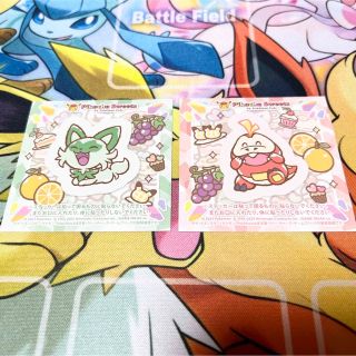 ポケモン(ポケモン)のニャオハ　ホゲータ　ポケモンカフェ　ステッカー(ノベルティグッズ)