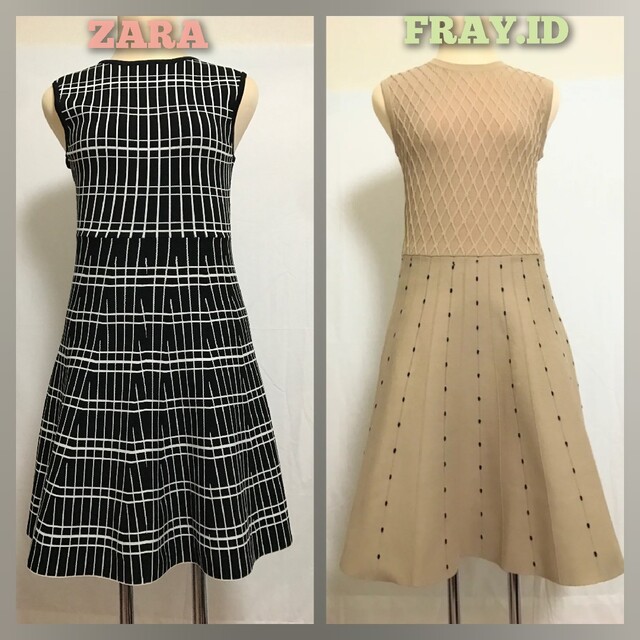 2点セット【FRAY I.D】【zara】フレイアイディー 膝丈フレアワンピース