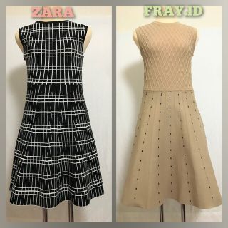 フレイアイディー(FRAY I.D)の2点セット【FRAY I.D】【zara】フレイアイディー 膝丈フレアワンピース(ひざ丈ワンピース)