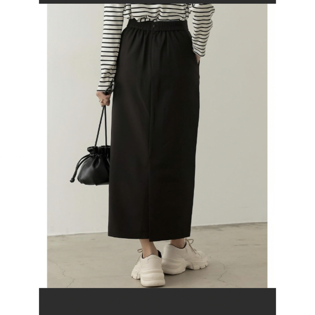 Re:EDIT(リエディ)のリエディ☆ カットツイル切り替えナロースカート☆新品　ブラック レディースのスカート(ロングスカート)の商品写真