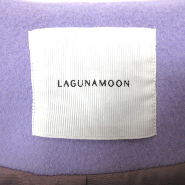 LagunaMoon(ラグナムーン)のラグナムーン 18AW ノーカラー コート ウール パープル M 230217E レディースのジャケット/アウター(その他)の商品写真