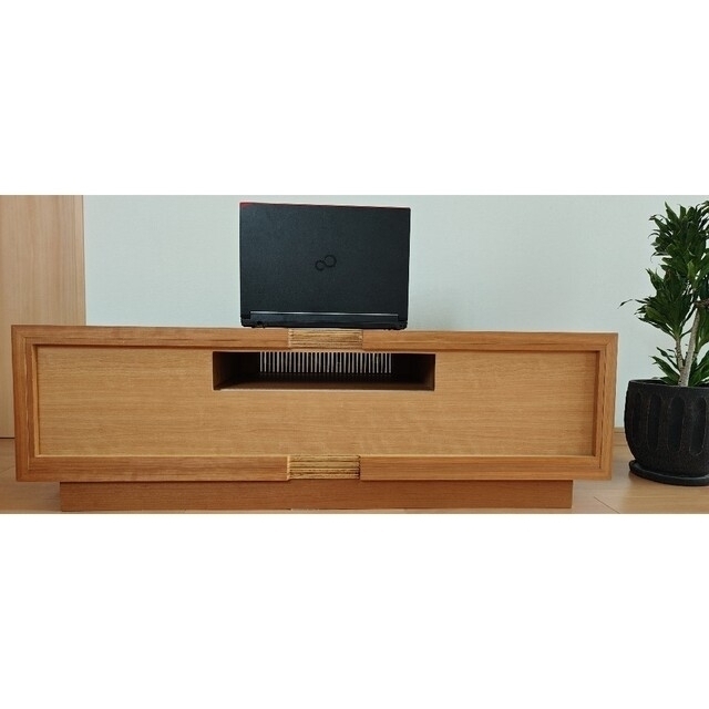 天然木TVボード120cm(ブラックチェリー)　日本製 インテリア/住まい/日用品の収納家具(棚/ラック/タンス)の商品写真