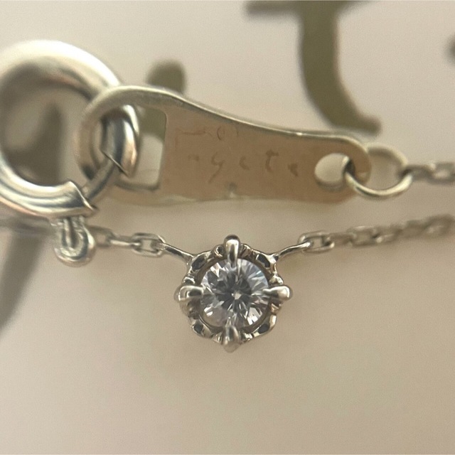 agete】アガット K10 一粒ダイヤモンド ネックレス ペンダント-