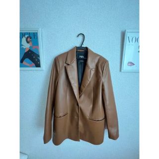 ザラ(ZARA)のZARA テーラードジャケット　レザー(テーラードジャケット)