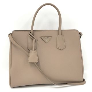 PRADA 2WAY ショルダーバッグ サフィアーノ レザー ベージュ