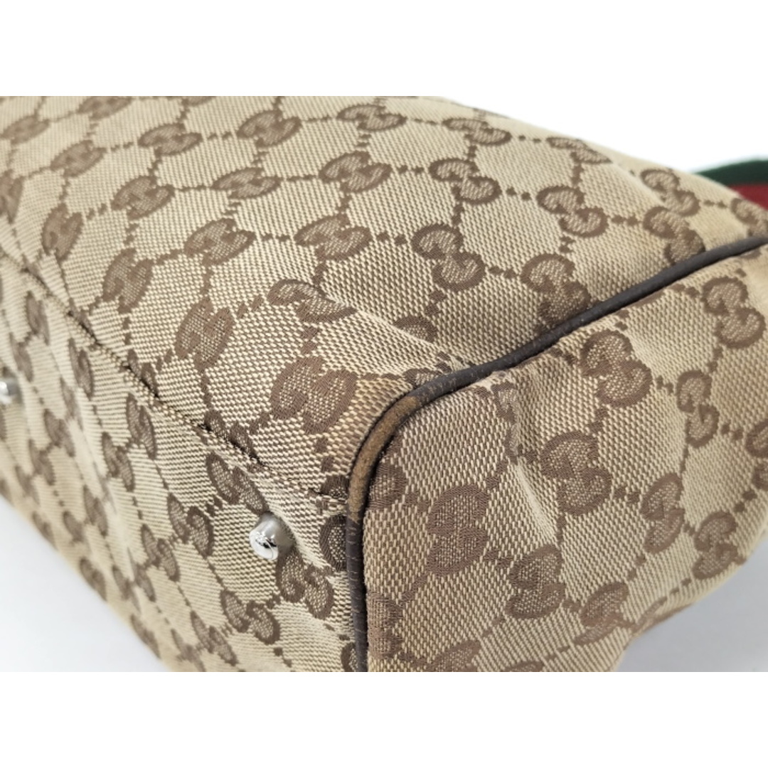 GUCCI トートバッグ GGキャンバス シェリーライン ベージュ 145810