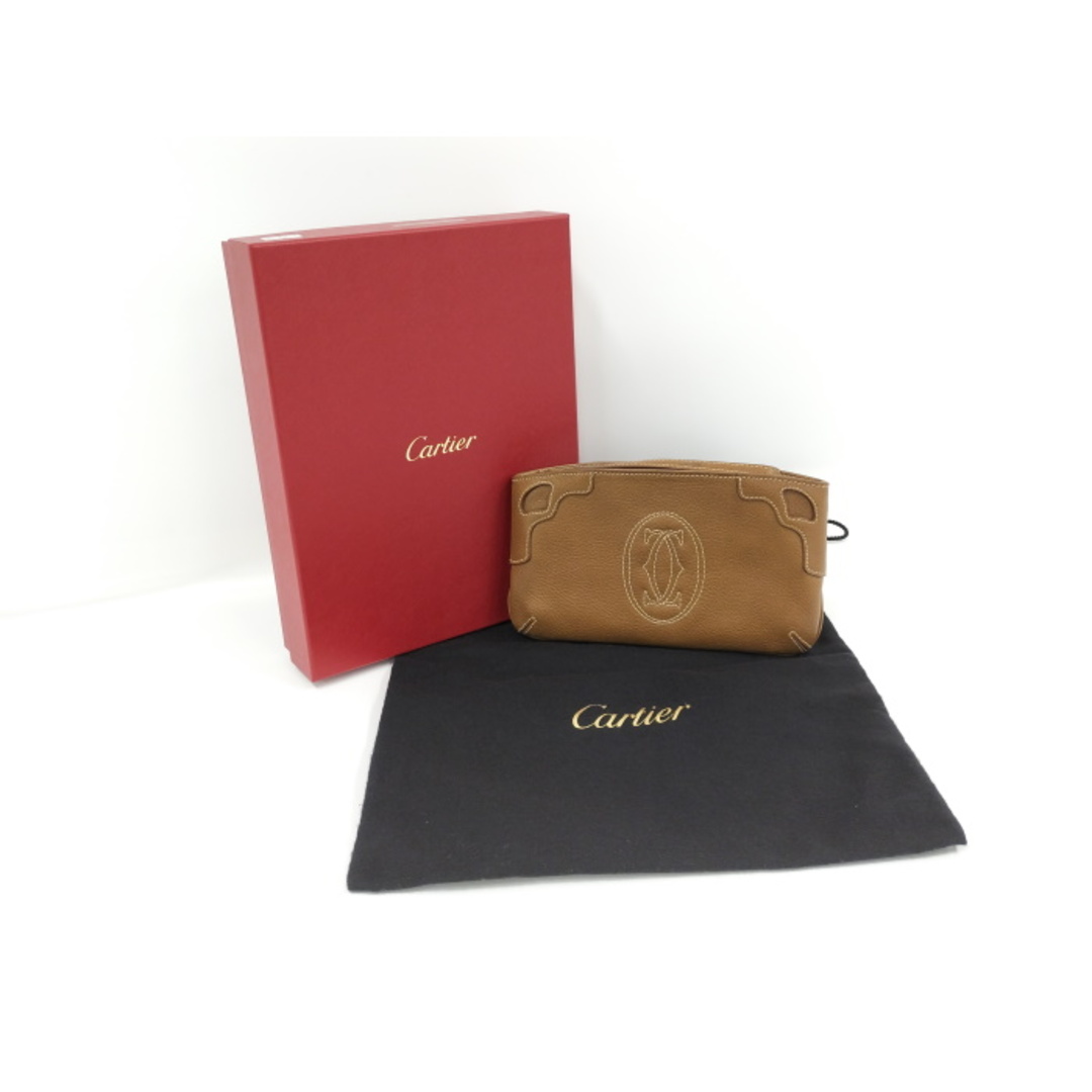 Cartier(カルティエ)のCartier マルチェロドゥカルティエ ポーチ ブラウン レザー レディースのファッション小物(ポーチ)の商品写真