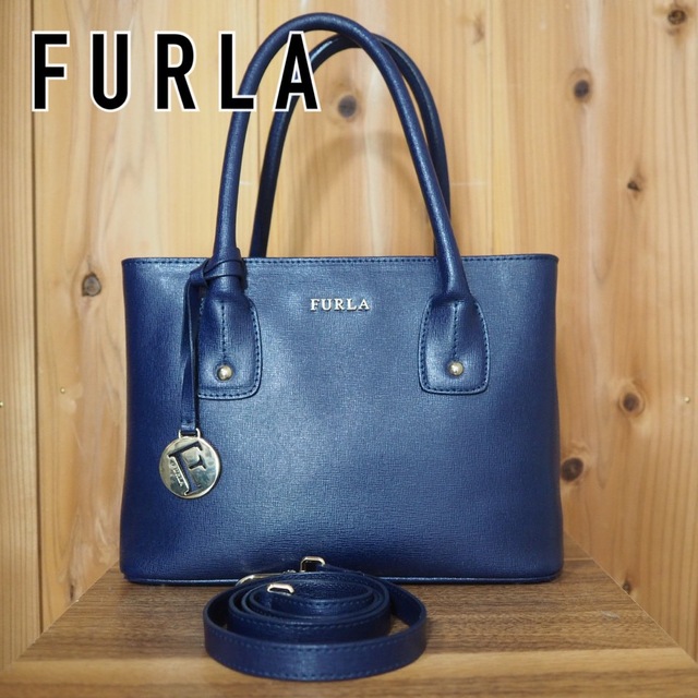 FURLA フルラ 2way ショルダーバッグ レザー リンダ 黒 チャーム ...