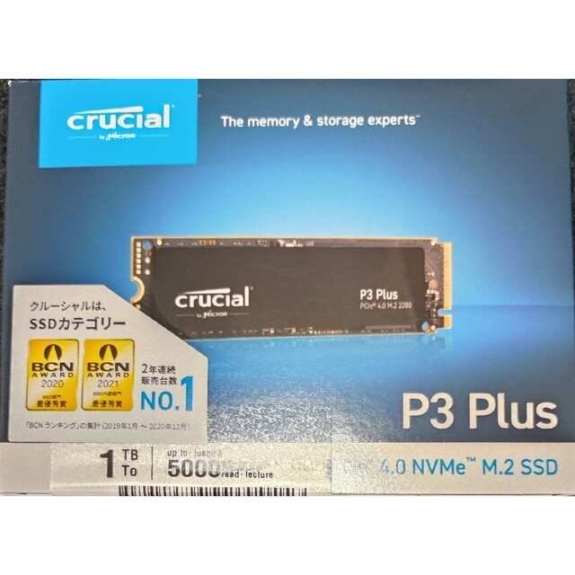 Crucial P3 Plus CT1000P3PSSD8JP 1TBPCパーツ