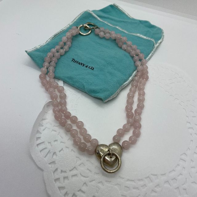 Tiffany & Co. - 【レア】ティファニー ローズクオーツ 2連ネックレス SV925
