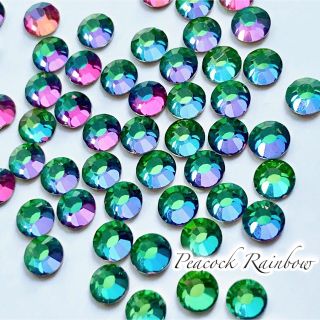 特殊カラー❤︎ネイルストーン【Peacock Rainbow】9sizeMIX(デコパーツ)