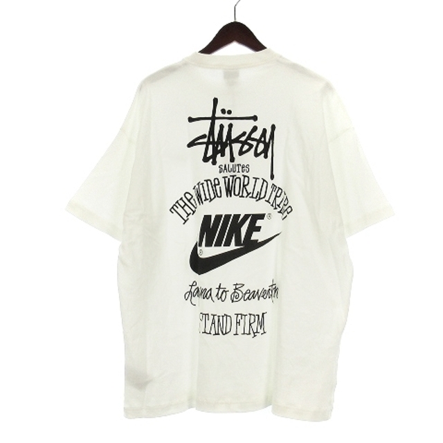 ナイキ ステューシー 23SS プリント Tシャツ 半袖 ロゴ ホワイト XL